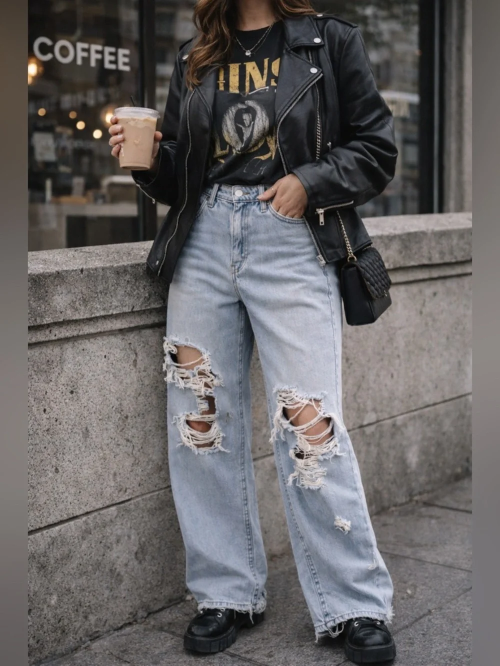Madden NYC Light Wash Distressed Wide Leg Jeans Size 5 - Picture 10 of 16